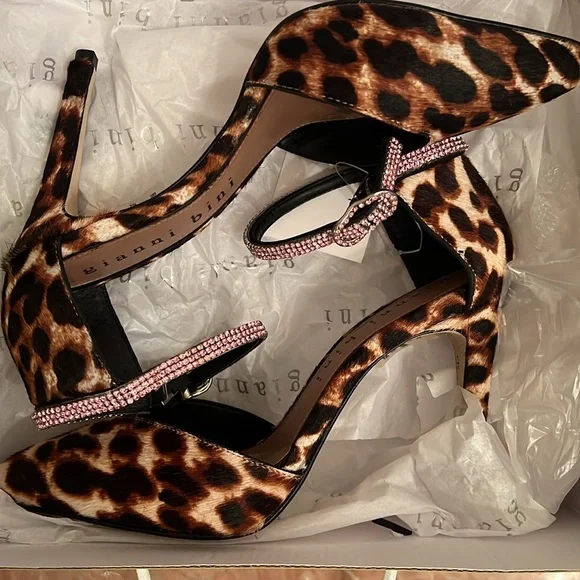 Gianni Bini Animal Print Heels with Sparkling Accents - Picture 8 of 10